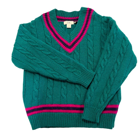 Vintage Sweaters - Gap Vintage Shetland Wool Tennis Sweater size small